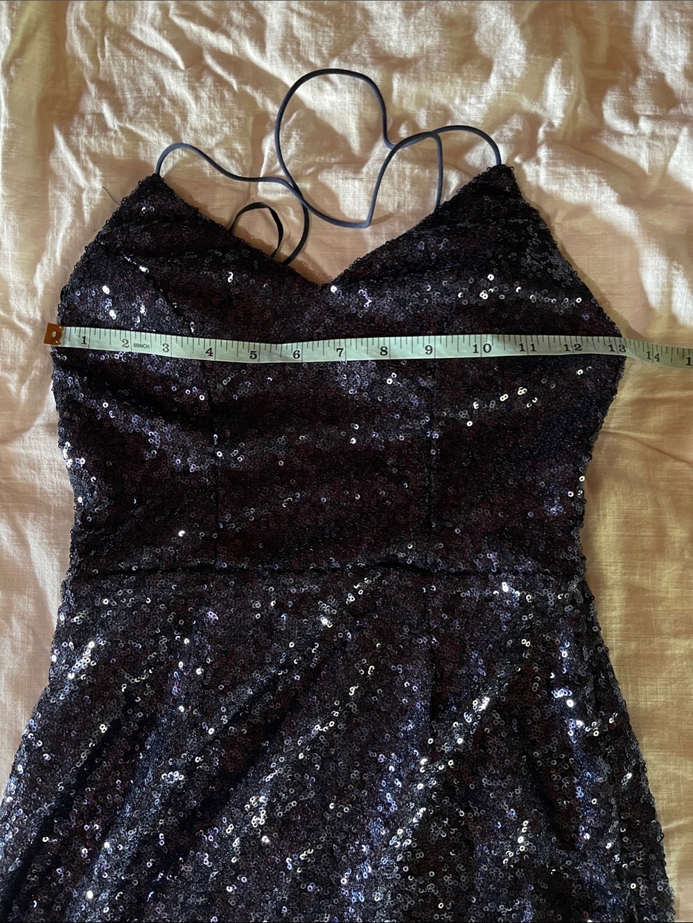 Hello Molly NWT Navy FASHION CAPITAL SEQUIN MINI DRESS - Picture 12 of 14